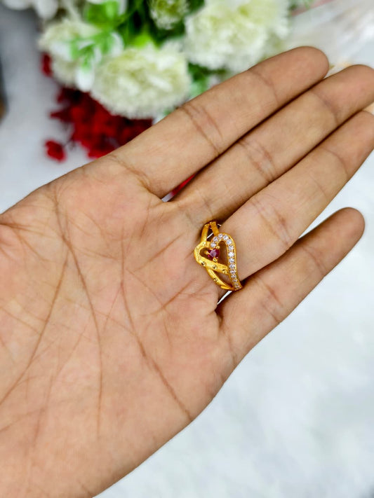 Elegant Women’s 1 Gram Gold Ring – Matte Finish