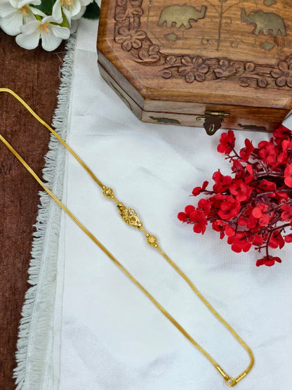 Foming Mugappu chain (1Gram Gold plated) Stone Model-4