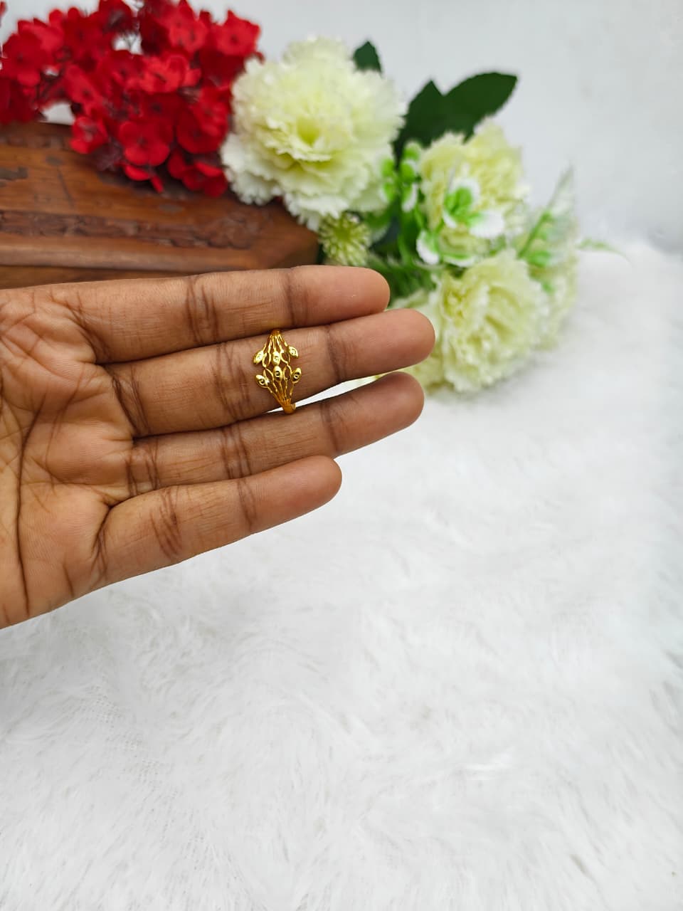 Elegant Women’s 1 Gram Gold plain Ring – Matte Finish