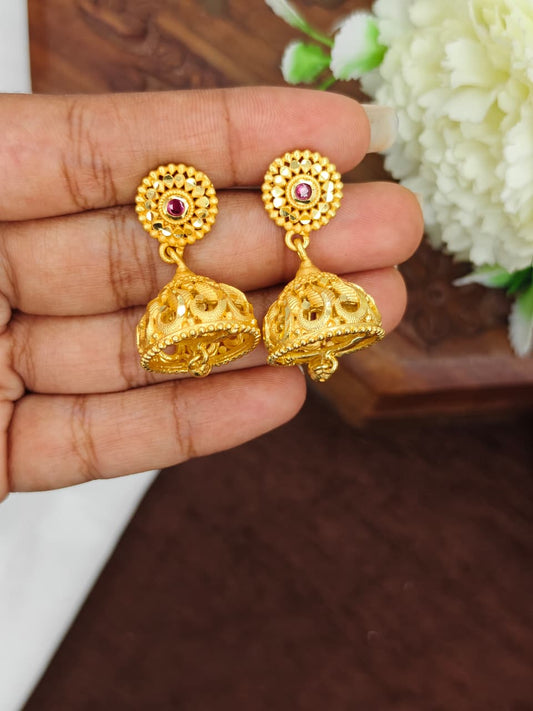 Instagram Trending (1Gram gold Plated) Big Jhumki Model-20