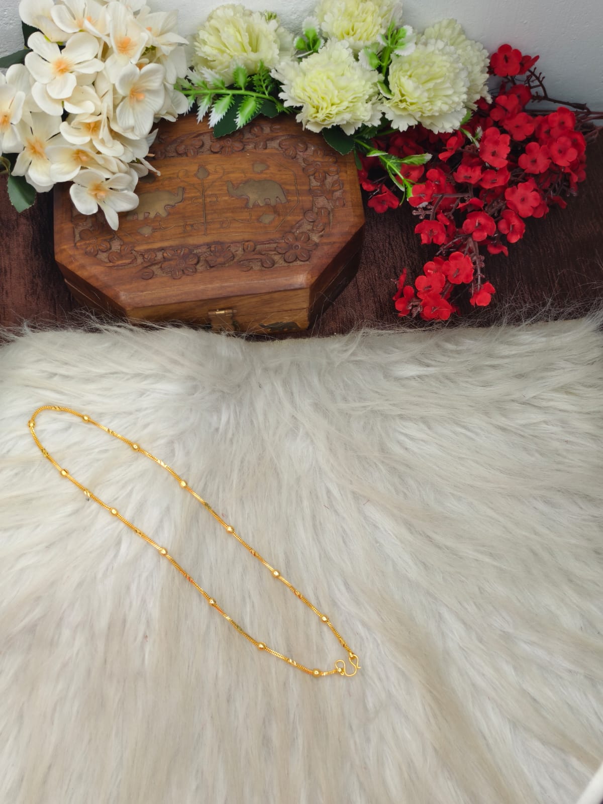 Instagram Trending (1Gram gold Plated) Short Chain matte finished