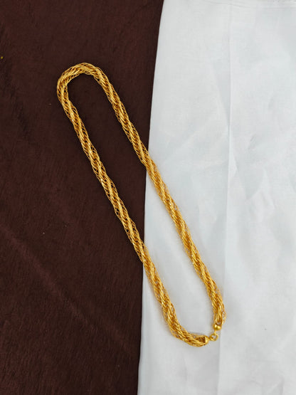 Men’s Elite Gold-Plated Chain – Modern Heavy-Style Design 24inc
