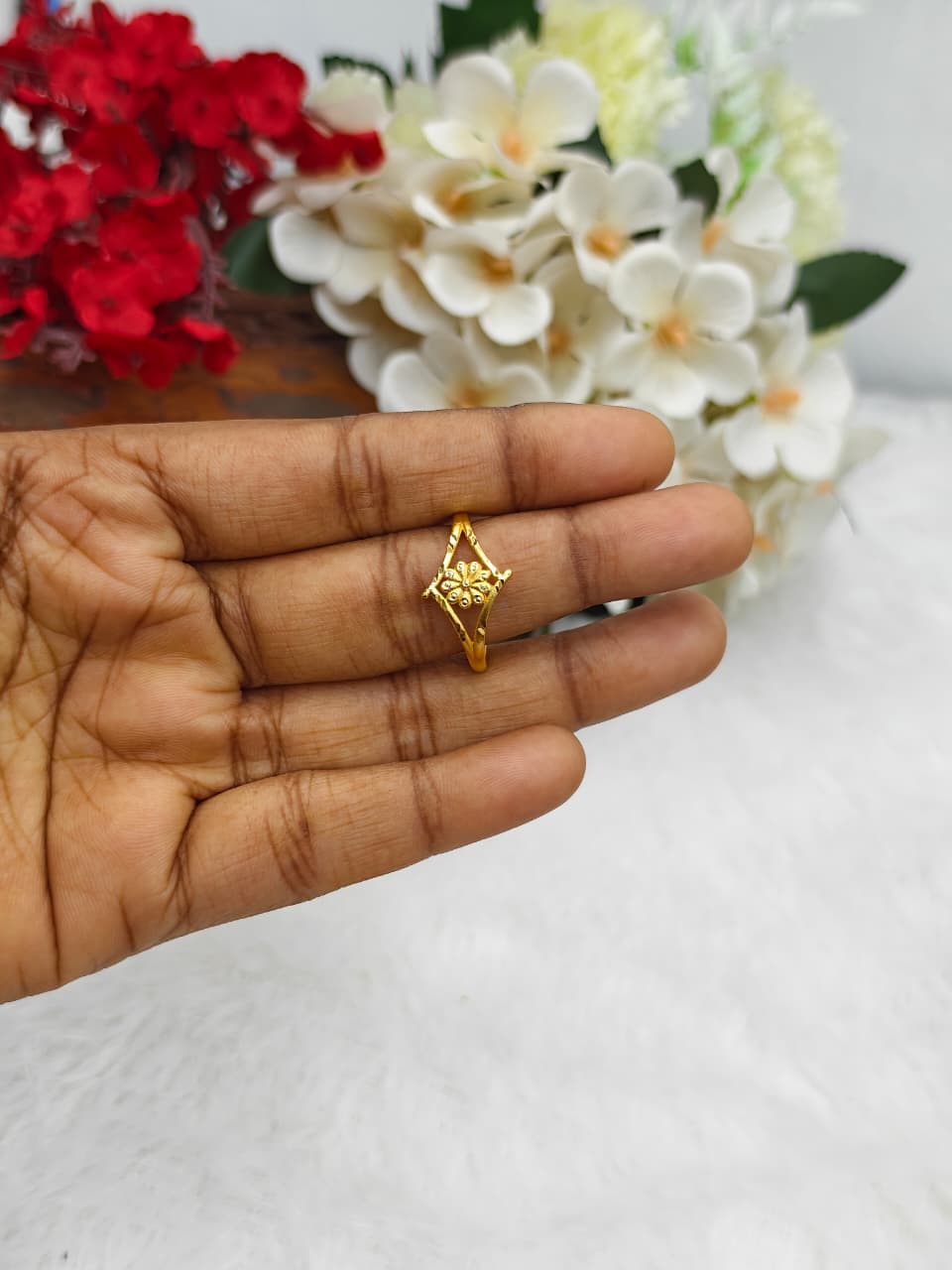 Elegant Women’s 1 Gram Gold plain Ring – Matte Finish