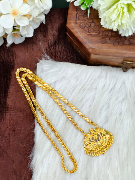 ✨Micro-Leaf Dollar chain Matte Finish Chain – Gold Plated Jewellery for Women✨