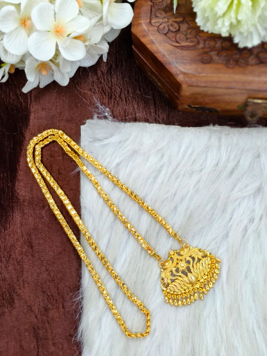 ✨Micro Star Dollar Chain Matte Finish Chain – Gold Plated Jewellery for Women✨