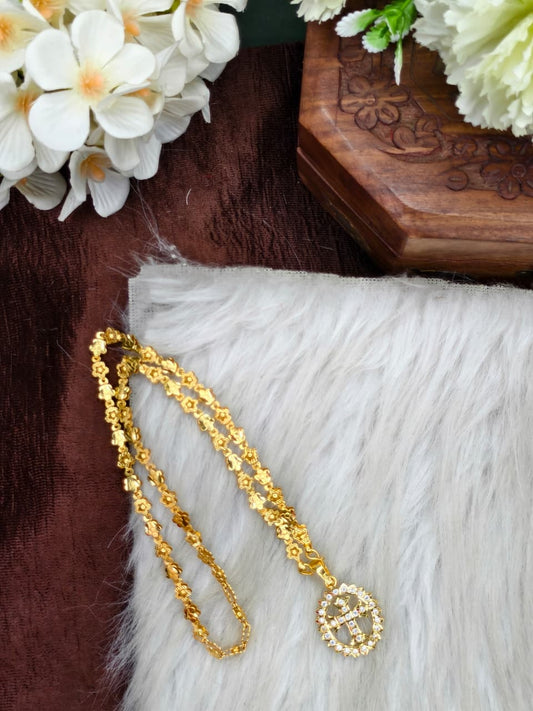 ✨Foming  Dollar Matte Finish Chain – Gold Plated Jewellery for Women✨