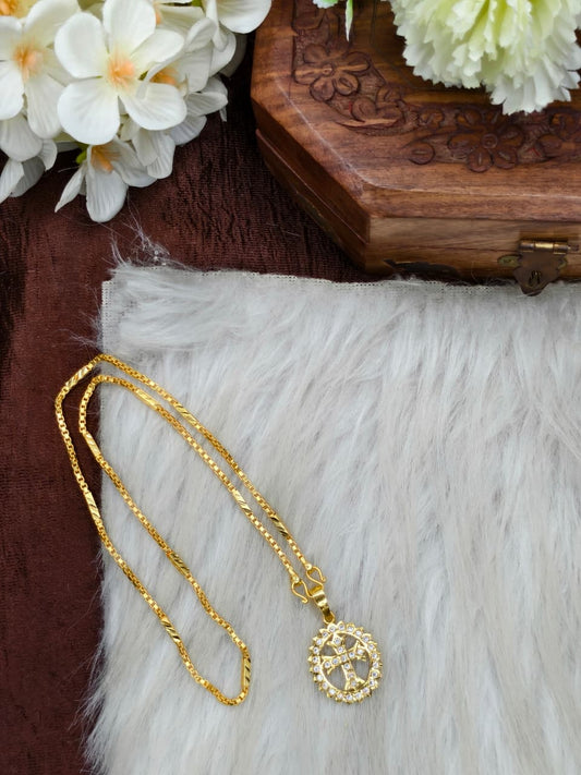 ✨Foming  Dollar Matte Finish Chain – Gold Plated Jewellery for Women✨