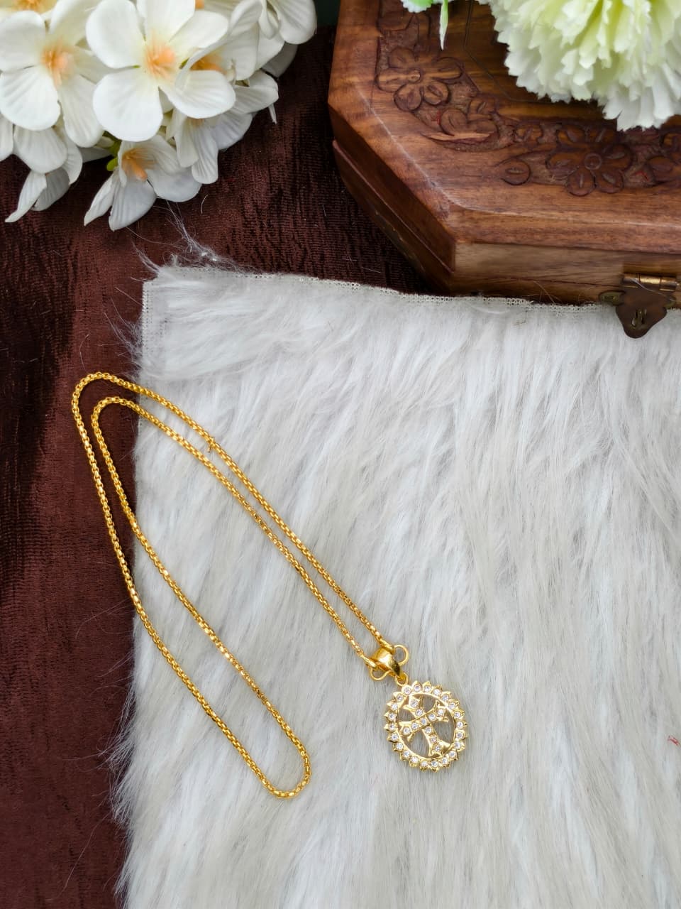 ✨Foming  Dollar Matte Finish Chain – Gold Plated Jewellery for Women✨