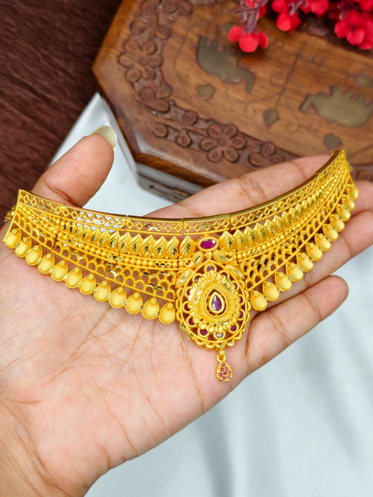 1 Gram Gold Plated Choker Necklace for Women | Traditional & Elegant Jewellery