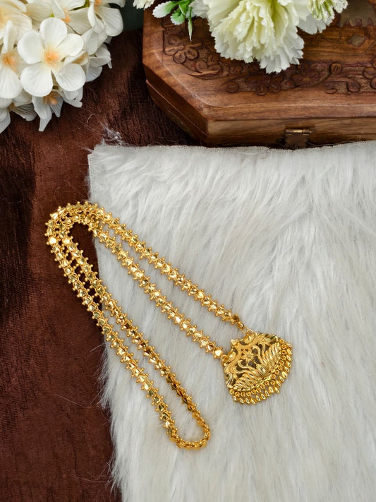 ✨Micro A Heart Dollar Chain Matte Finish Chain – Gold Plated Jewellery for Women✨