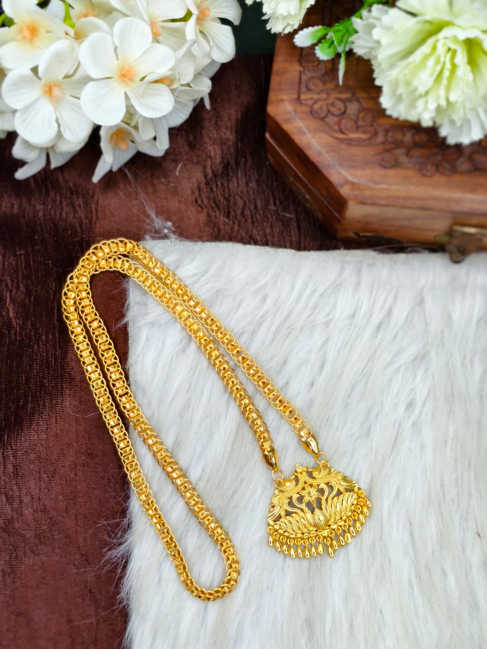 ✨Micro Ring Dollar chain Matte Finish Chain – Gold Plated Jewellery for Women✨