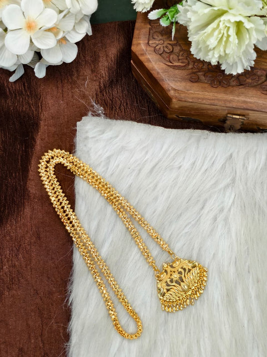 ✨✨Micro Kajori Dollar Chain Matte Finish Chain – Gold Plated Jewellery for Women