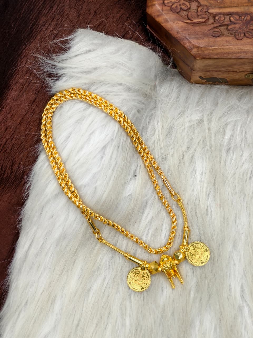 South Indian Traditional Impone Thali Mangalsutra – Gold Plated Sacred Wedding Chain