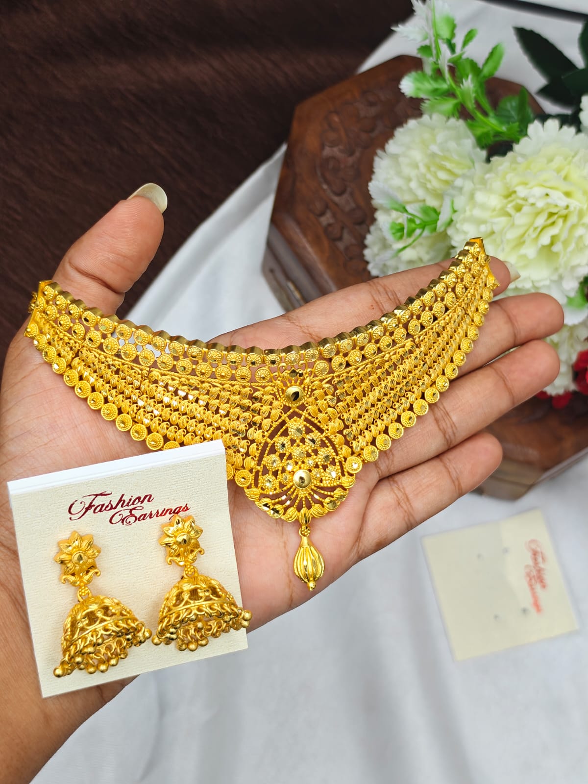 1 Gram Gold Plated Choker Necklace for Women | Traditional & Elegant Jewellery