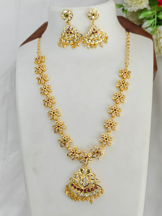 Women Impone Stone Necklace – Premium Gold Finish Traditional Design