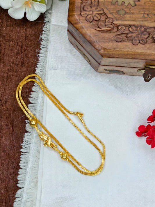 Foming Mugappu chain (1Gram Gold plated) Stone Model-7