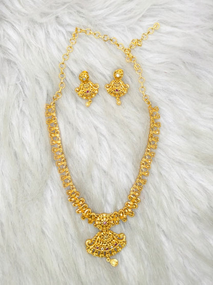 Trending Mini Gold Necklace Set – Premium Gold Look Finished