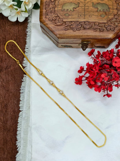 Foming Mugappu chain (1Gram Gold plated) Stone Model-10