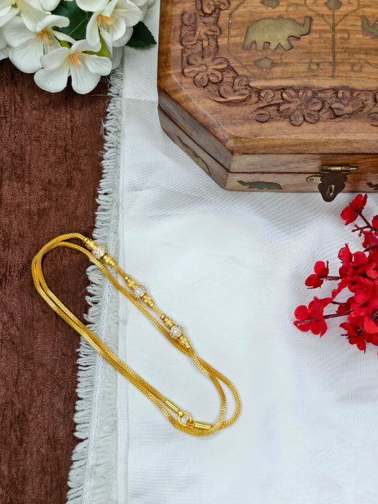 Foming Mugappu chain (1Gram Gold plated) Stone Model-10