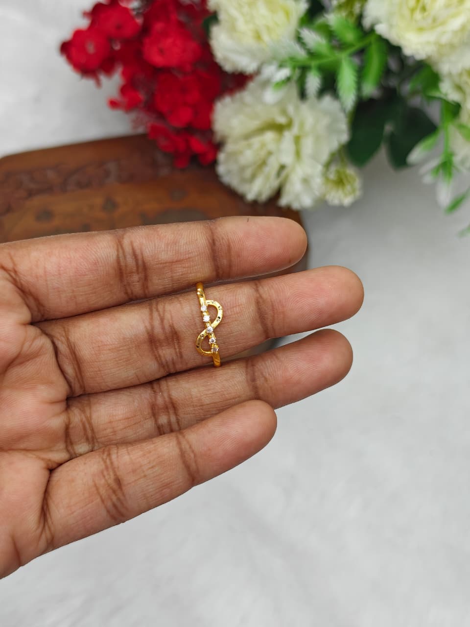 .Elegant Women’s 1 Gram Gold plain Ring – Matte Finish