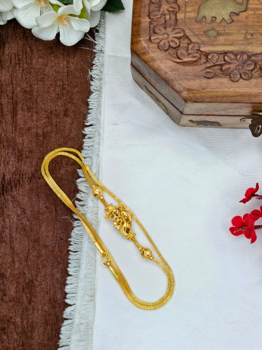 Foming Mugappu chain (1Gram Gold plated) Stone Model-8