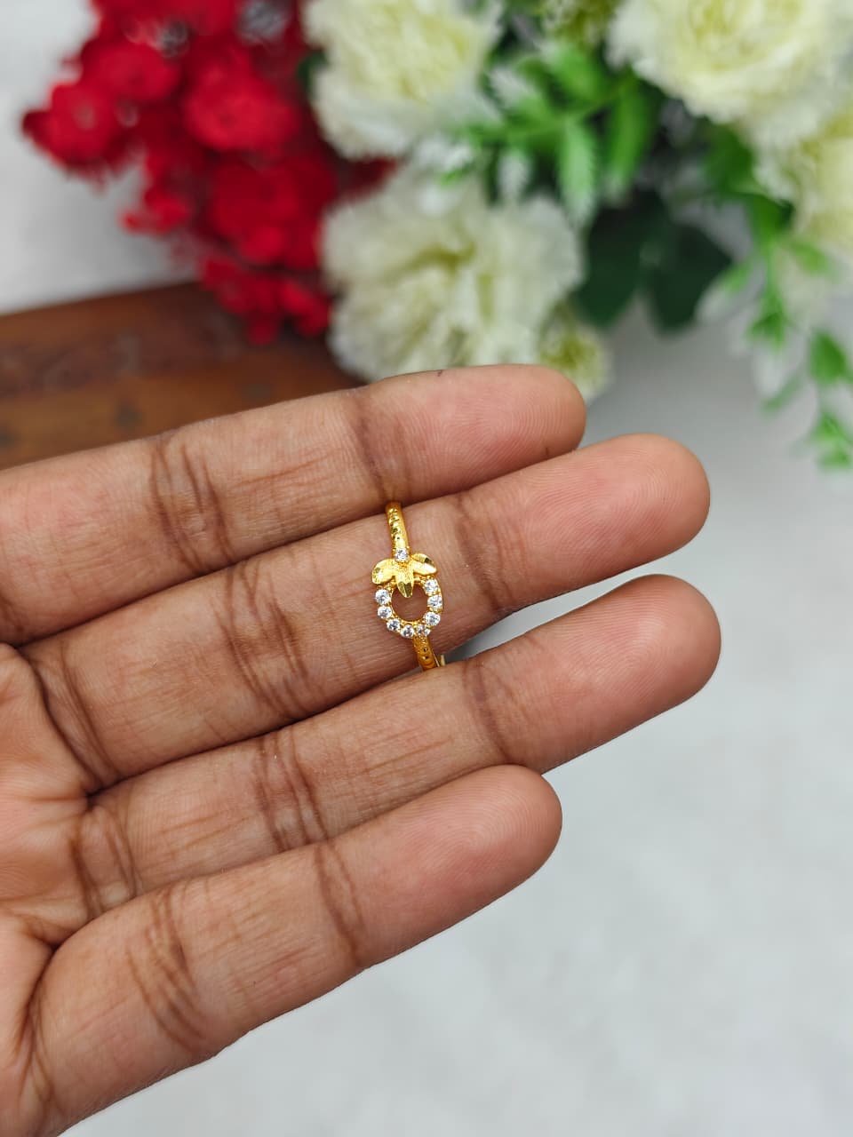 Elegant Women’s 1 Gram Gold plain Ring – Matte Finish