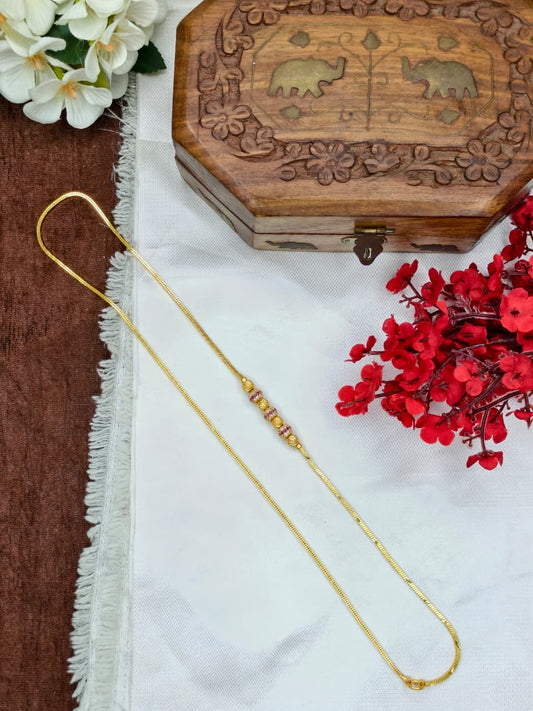 Foming Mugappu chain (1Gram Gold plated) Stone Model-9