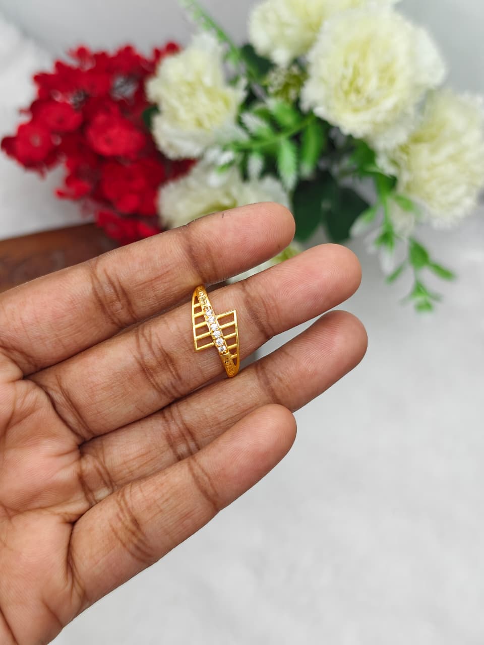 Elegant Women’s 1 Gram Gold plain Ring – Matte Finish