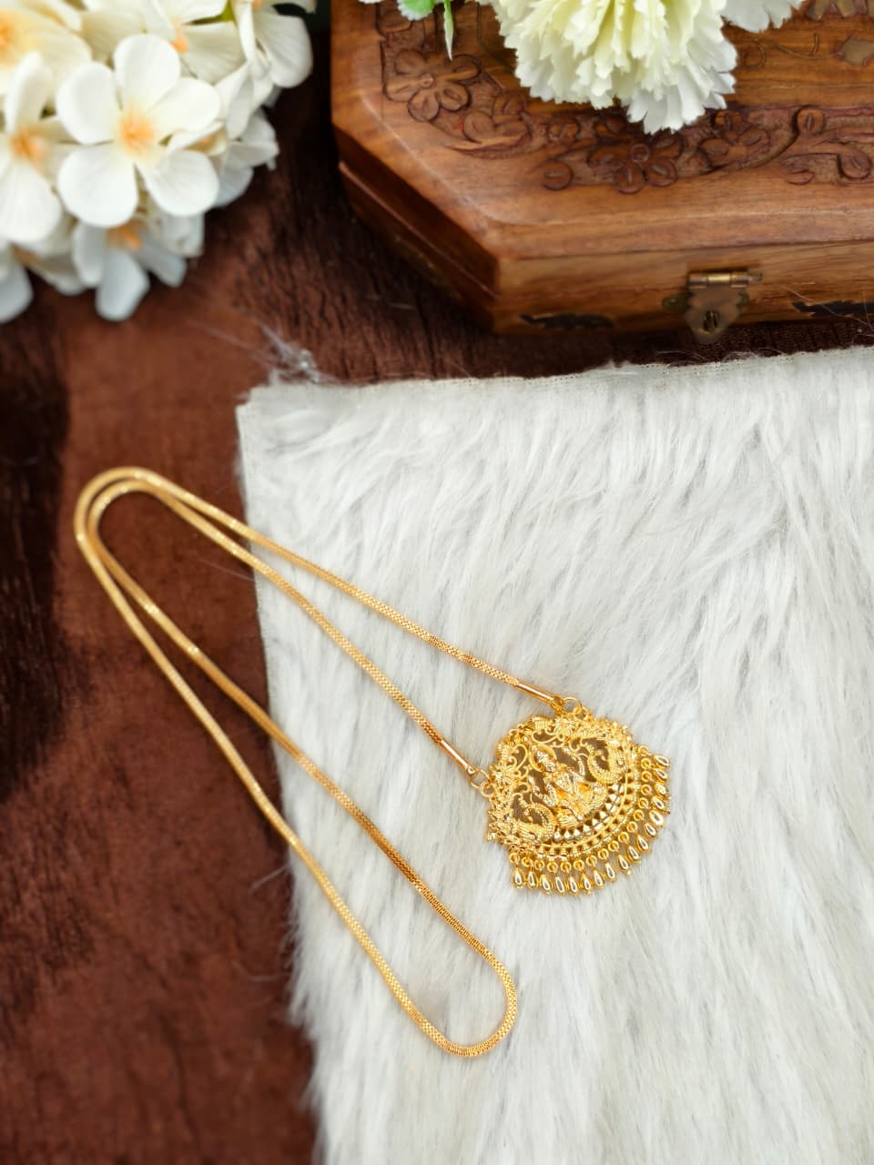✨Micro Box Dollar Chain Matte Finish Chain – Gold Plated Jewellery for Women✨