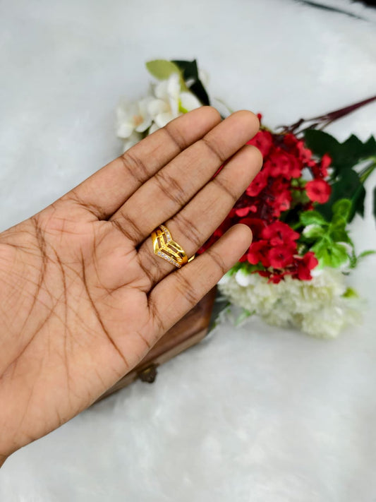 Elegant Women’s 1 Gram Gold Ring – Matte Finish