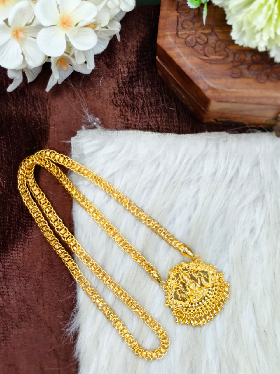 ✨Micro Ring Dollar chain Matte Finish Chain – Gold Plated Jewellery for Women✨