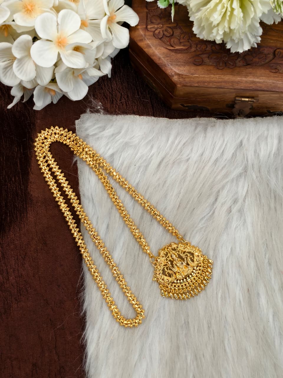 ✨✨Micro Kajori Dollar Chain Matte Finish Chain – Gold Plated Jewellery for Women