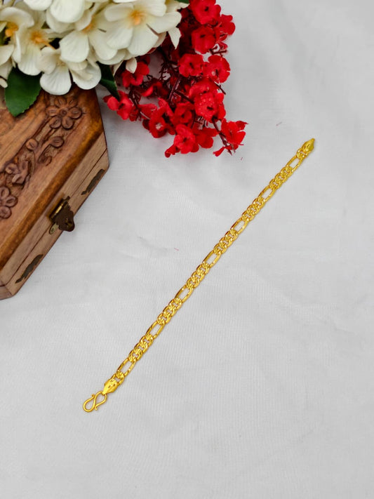 Title Elegant Leather & Gold Bracelet for Men