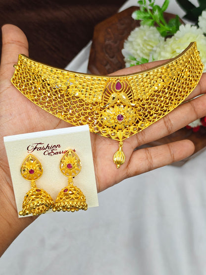 1 Gram Gold Plated Choker Necklace for Women | Traditional & Elegant Jewellery