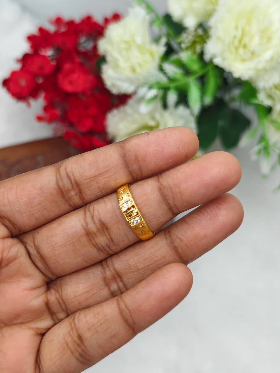 Elegant Women’s 1 Gram Gold plain Ring – Matte Finish