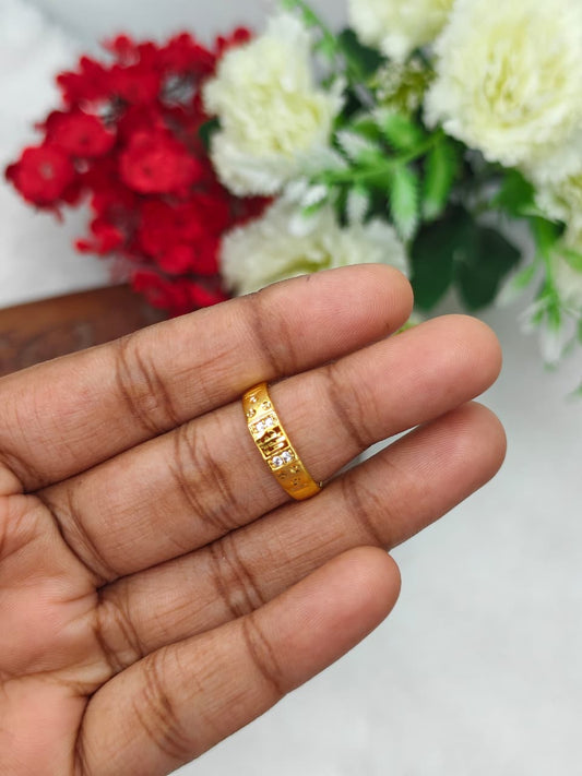 Elegant Women’s 1 Gram Gold plain Ring – Matte Finish