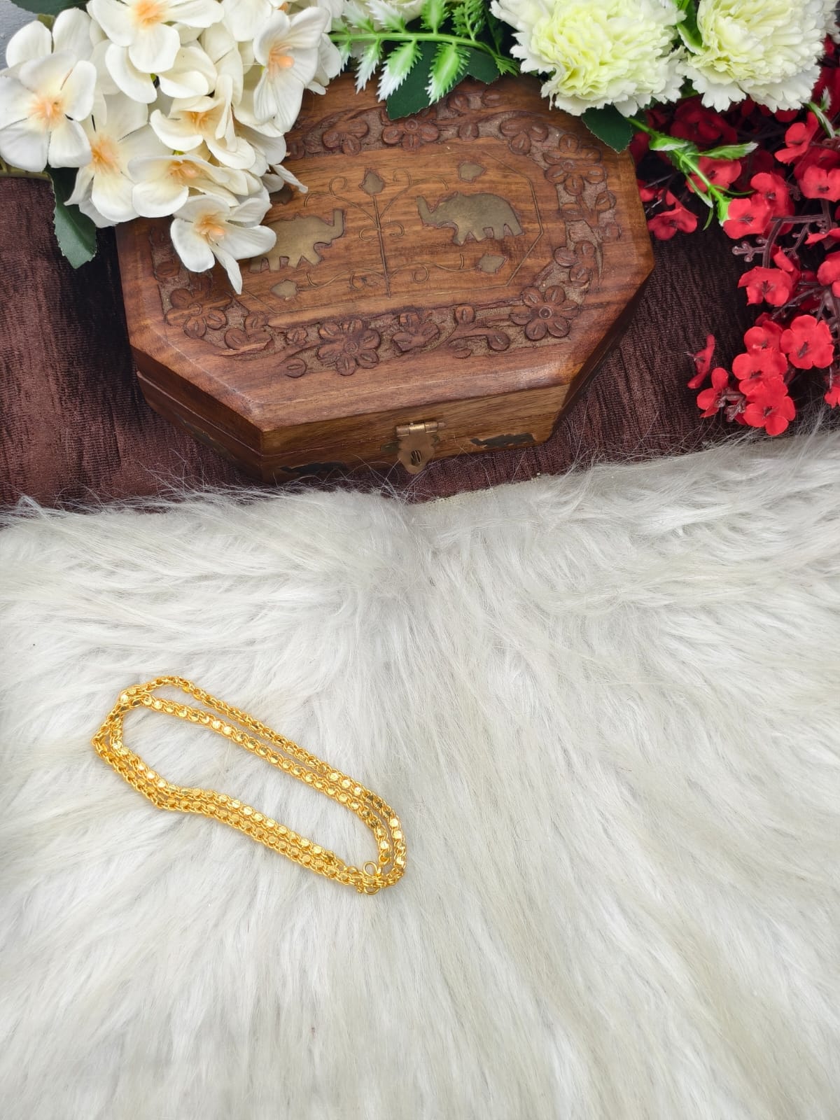 Instagram Trending (1Gram gold Plated) Short Chain matte finished