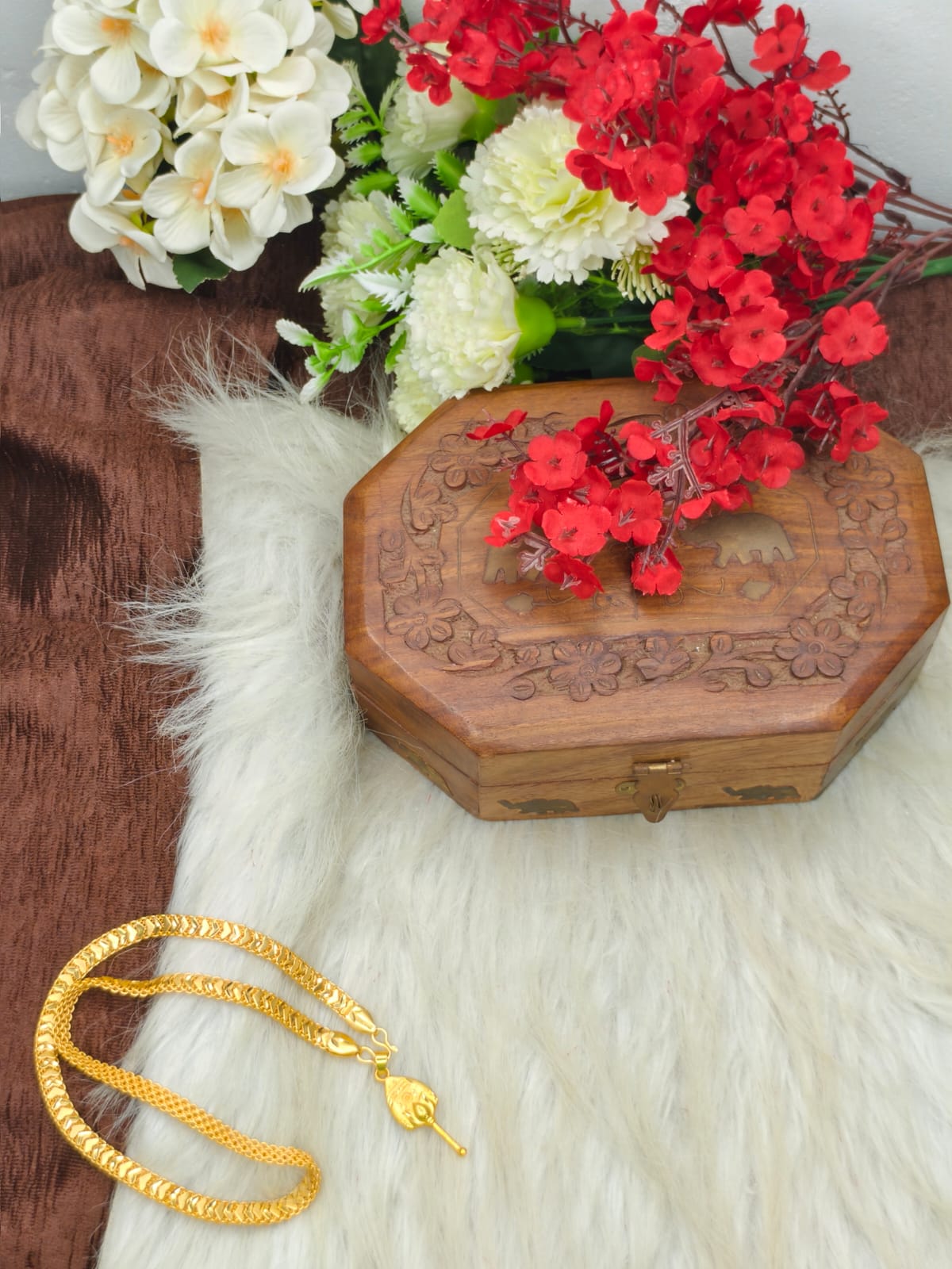 Forming matte finished (1Gram gold plated) V-Patta  Chain With Doller