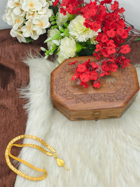 Forming matte finished (1Gram gold plated) V-Patta  Chain With Doller