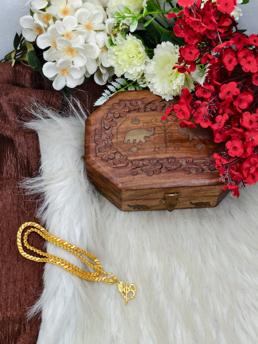 Forming matte finished (1Gram gold plated) Leaf Chain with Doller