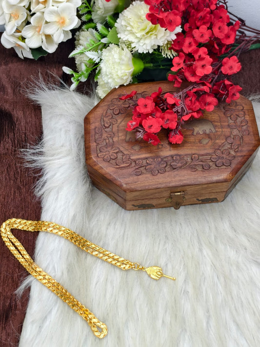 Forming matte finished (1Gram gold plated) Leaf  Chain With Doller