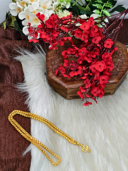 Forming matte finished (1Gram gold plated) Lotus Chain With Doller