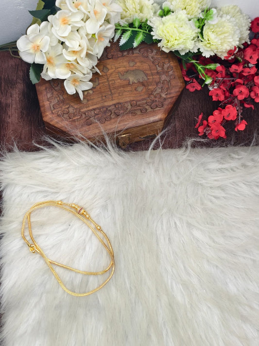 Mugappu chain (1Gram Gold plated) Stone Model