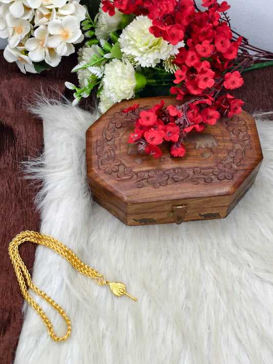 Forming matte finished (1Gram gold plated) Lotus  Chain With Doller