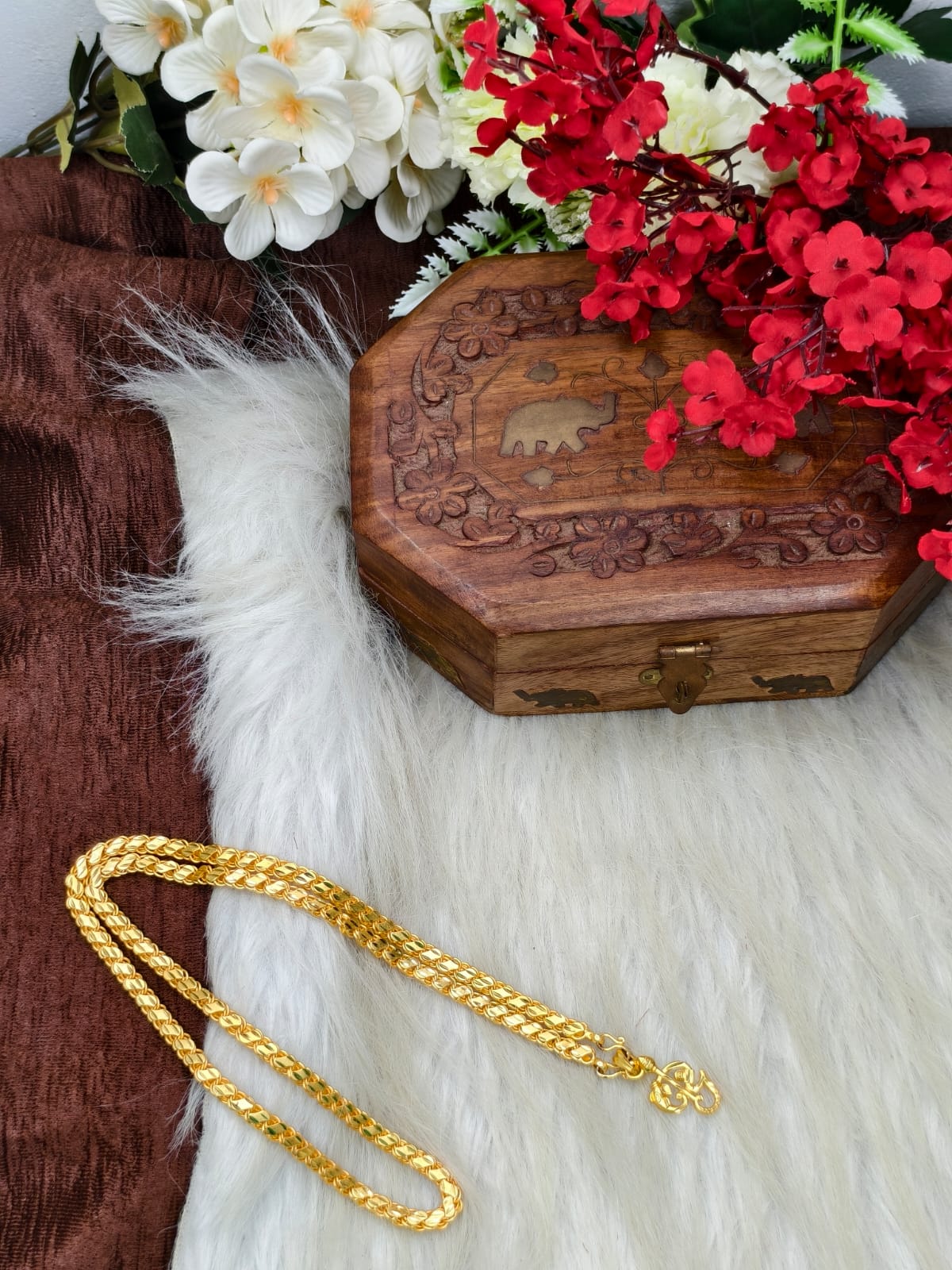 Forming matte finished (1Gram gold plated) Leaf Chain With Doller