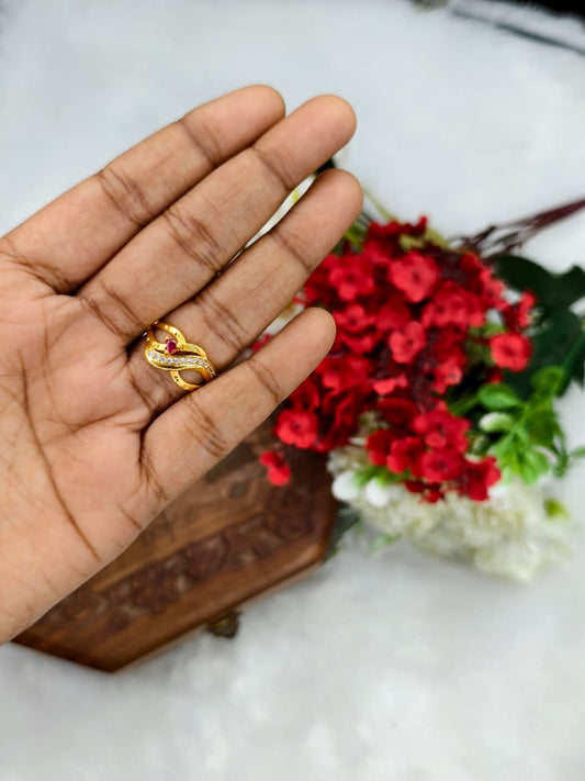 Elegant Women’s 1 Gram Gold Ring – Matte Finish