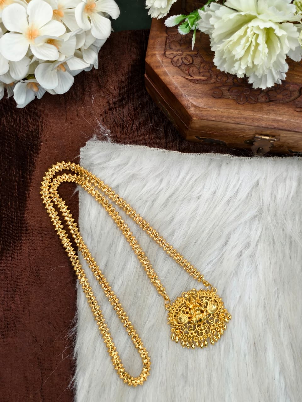 ✨✨Micro Kajori Dollar Chain Matte Finish Chain – Gold Plated Jewellery for Women