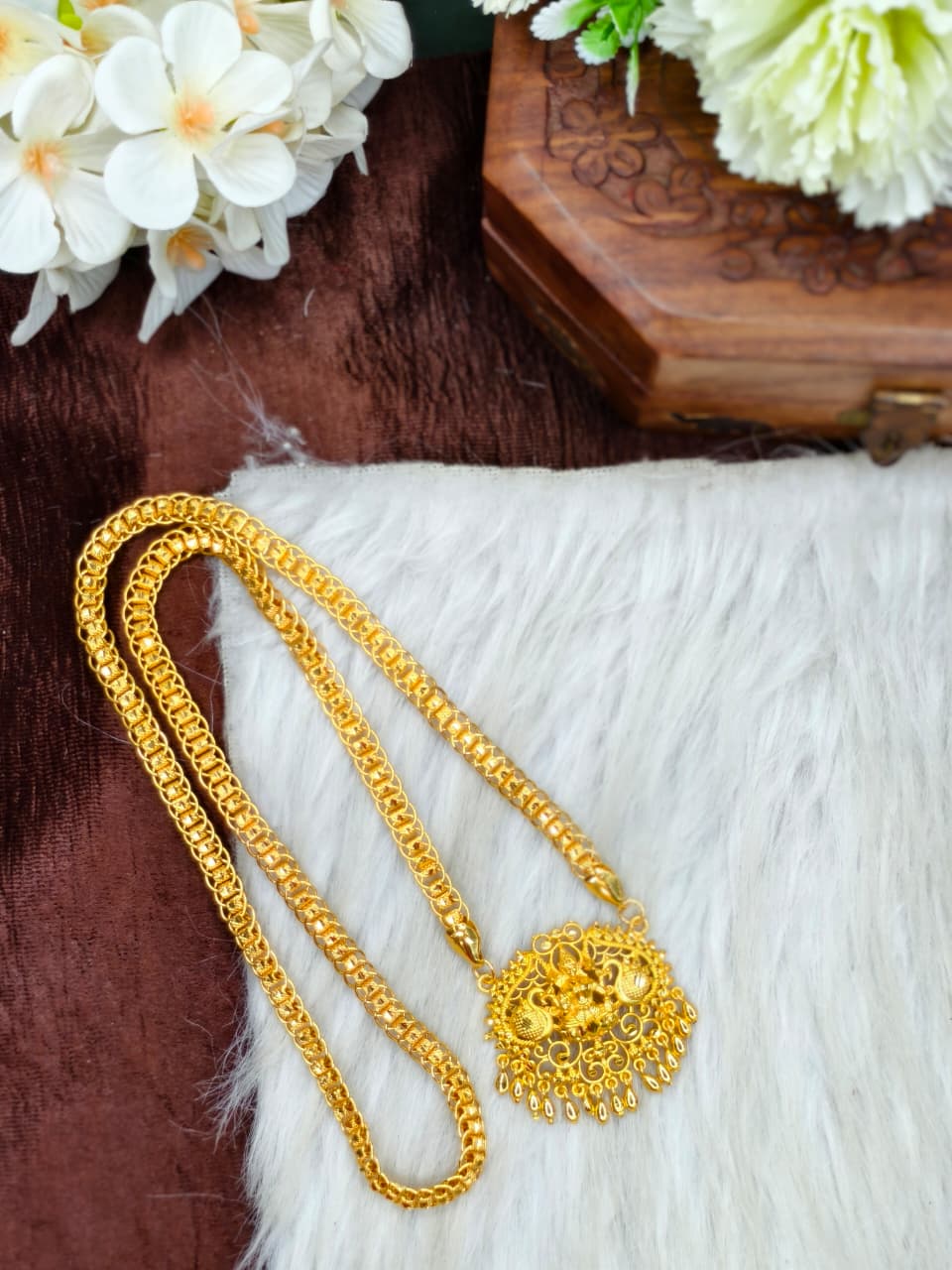 ✨Micro Ring Dollar chain Matte Finish Chain – Gold Plated Jewellery for Women✨