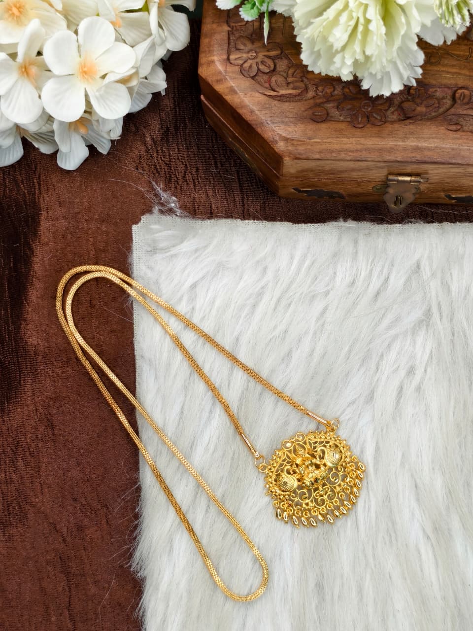 ✨Micro Box Dollar Chain Matte Finish Chain – Gold Plated Jewellery for Women✨