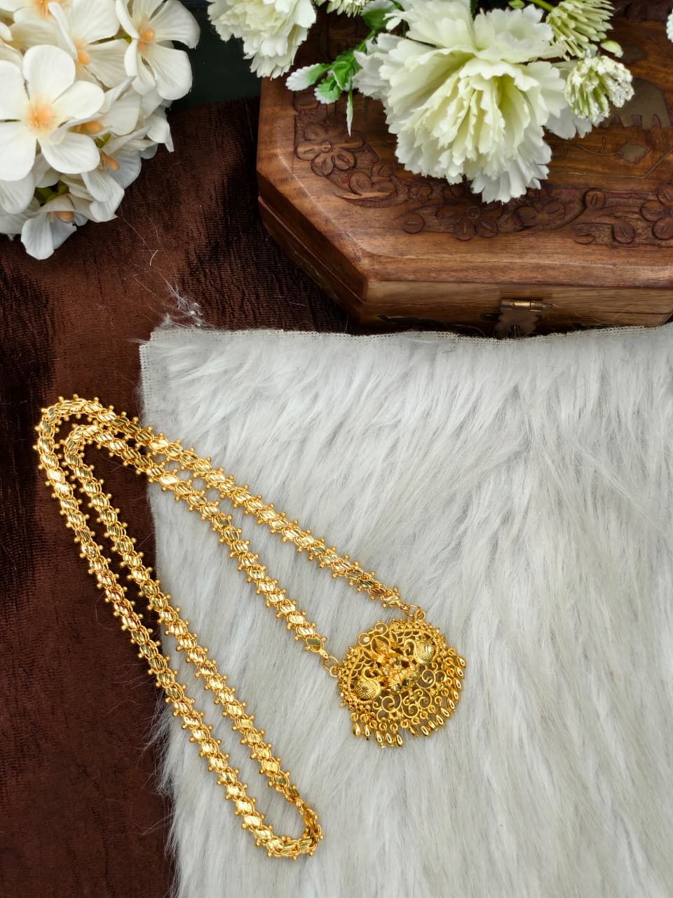 ✨Micro A Leaf Dollar Chain Matte Finish Chain – Gold Plated Jewellery for Women✨